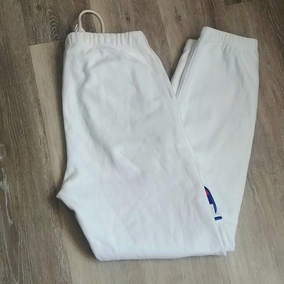 CHAMPION Reverse Weave White Warm-up Sweat pants Small - Picture 3 of 10
